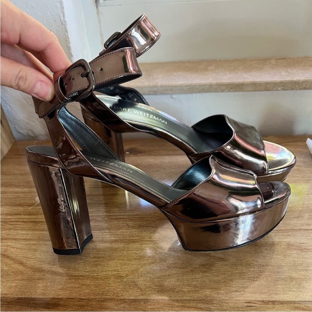 🗽🩶Stuart Weitzman Silver Platform Sandals